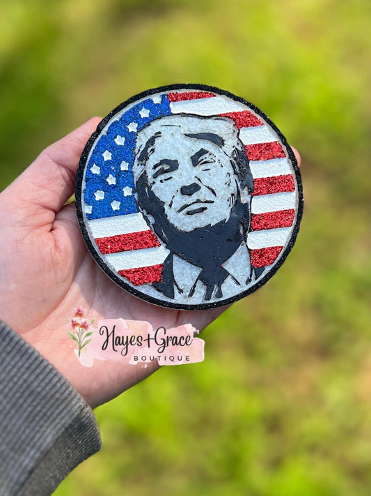 Trump with American Flag